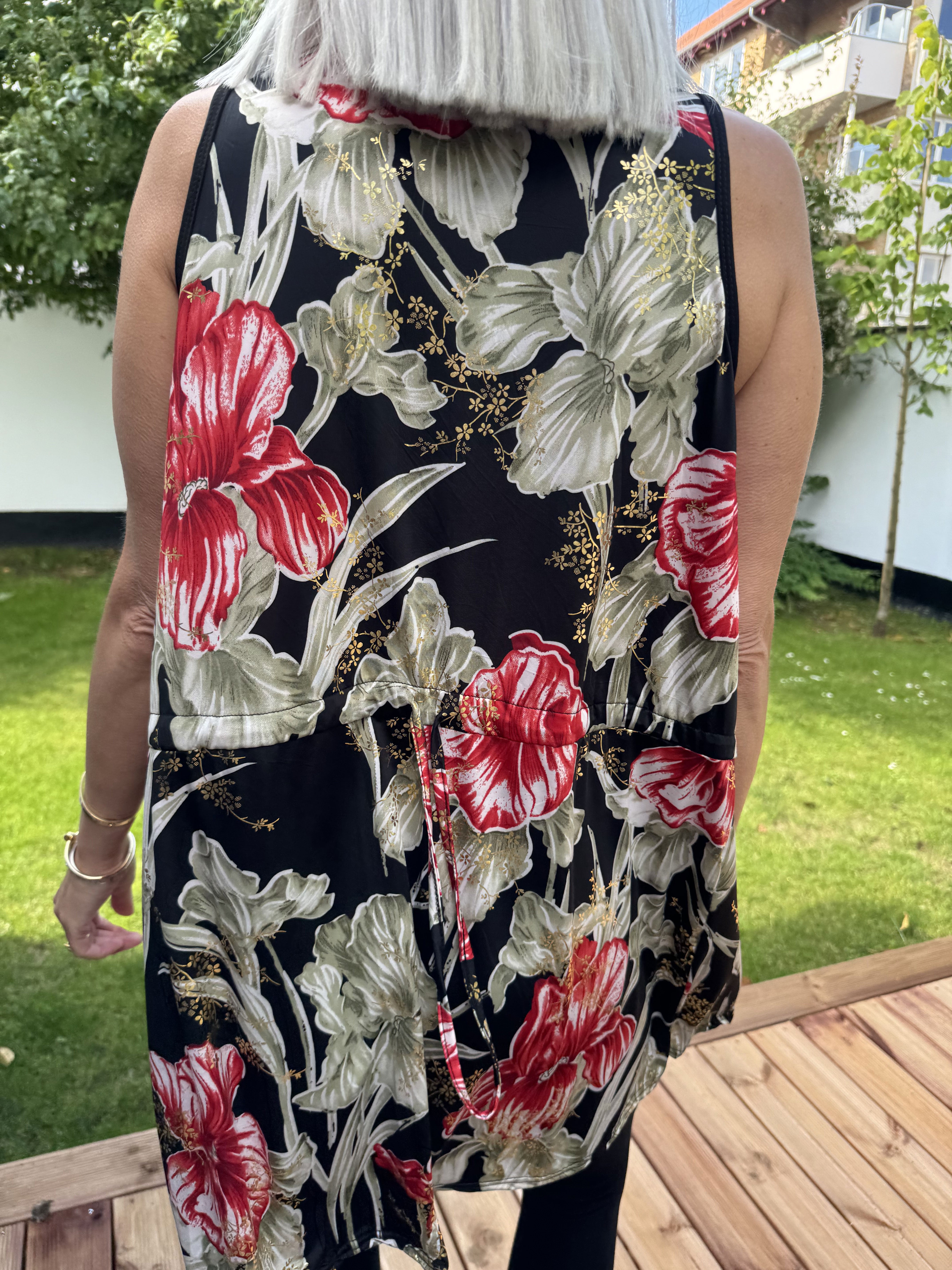 Palma Spring - Lang mønstret tunika i elastisk stof